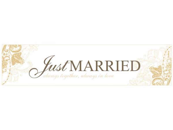 Autoschild "Just Married" in gold